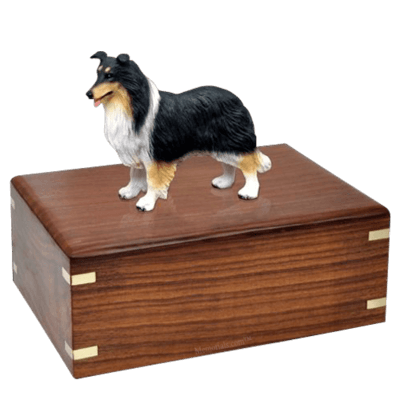 Tricolor Border Collie X-Large Doggy Urn